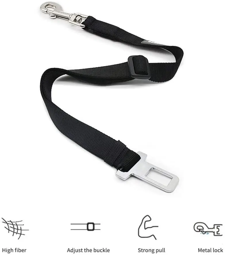 Ceinture de sécurité réglable pour animaux de compagnie, chat, chien, siège pour animaux de compagnie, véhicule, harnais pour chien, Clip en plomb, levier de sécurité, Traction, colliers pour chiens, Accessoires pour chiens