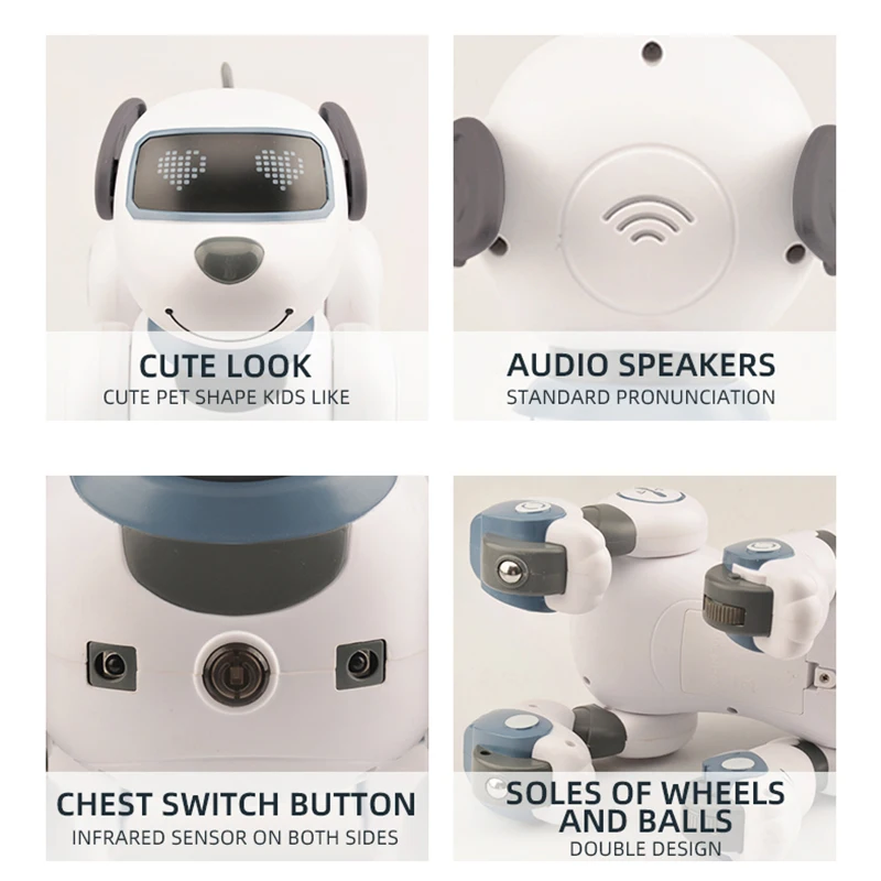 Robot électronique RC drôle pour chien, cascadeur, chiot, commande vocale, Programmable, sens tactile, chanson musicale, jouets pour enfants