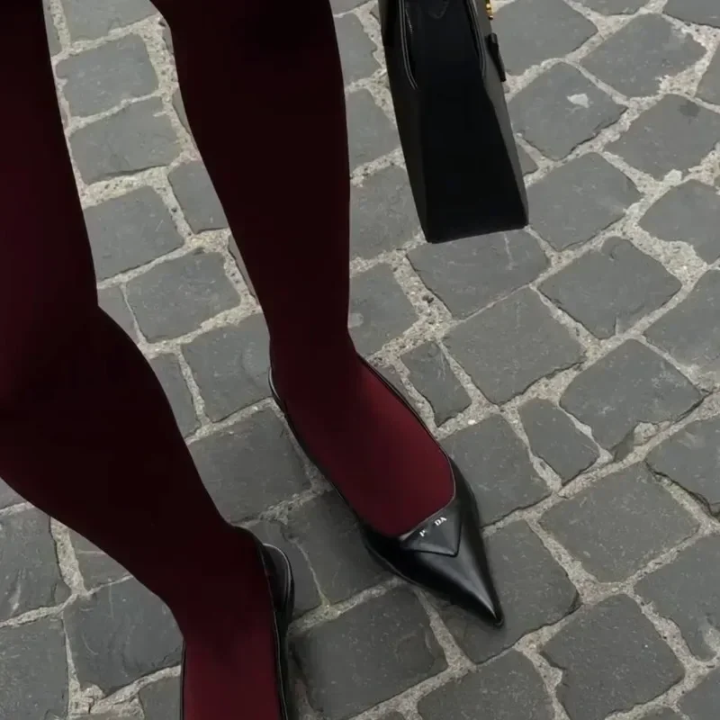 Talenza Collant da donna Calze sottili Collant Super elastico Leggings di grandi dimensioni Collant sexy da donna rossi Primavera Autunno Inverno