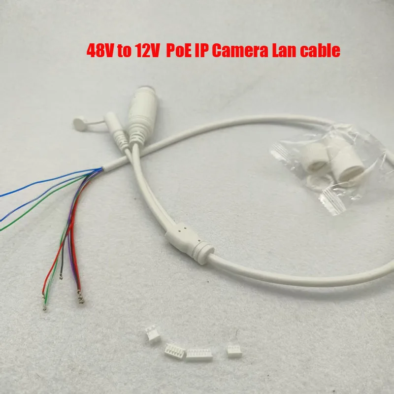Кабель PoE от 48 В до 12 В с аудио IP-камерой постоянного тока, кабель RJ45, встроенный модуль PoE для модуля платы IP-камеры видеонаблюдения