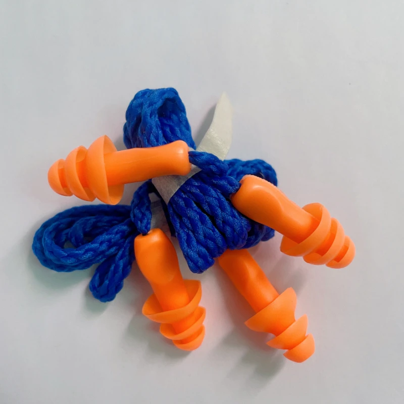 10 pares = 20 piezas tapones para los oídos con cable de silicona suave Protector de oídos protección auditiva reutilizable tapones para los oídos con reducción de ruido orejeras