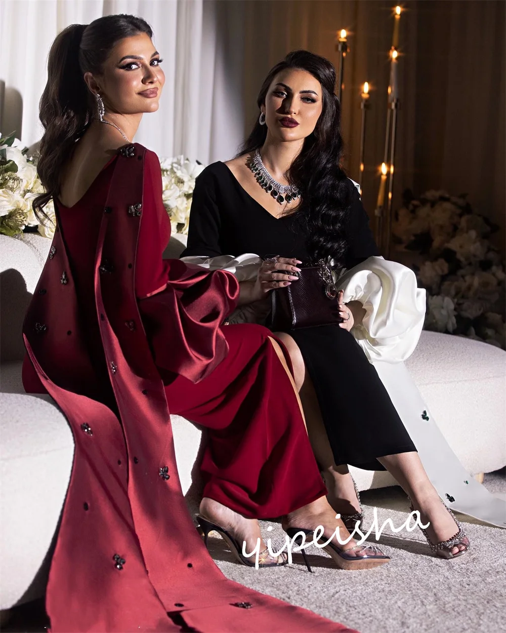 Maßgeschneidertes Blumen-Quinceanera-Kleid in A-Linie mit O-Ausschnitt, maßgeschneidertes Anlasskleid in Anke-Länge
