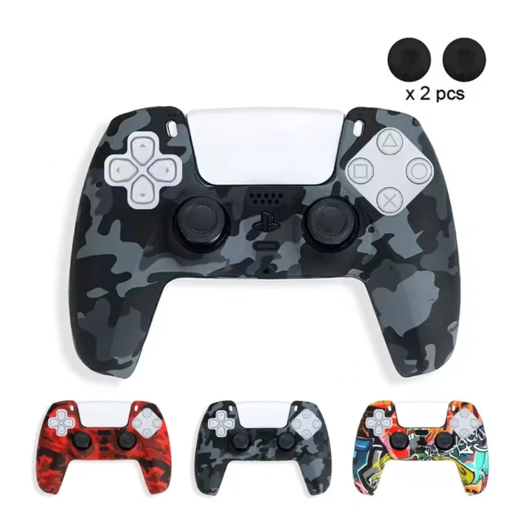 Camo-Schutzhülle für SONY Playstation 5, Silikonhülle, Griff für PS5-Controller-Zubehör