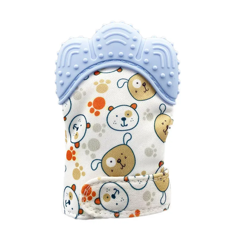 Cartoon Printed Children's Gloves Baby Teether Gloves For Babies Teethers Anti Eating Hand Teething Chewing Toy Baby Mittens