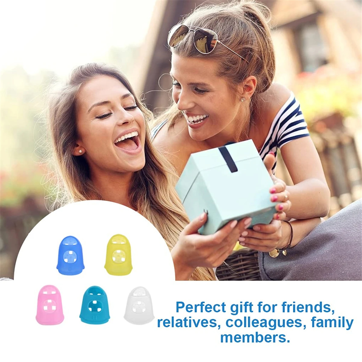 Ata Wayer JEFingertip Protecteurs, Protège-doigts en silicone, 5 Tan, 10 pièces