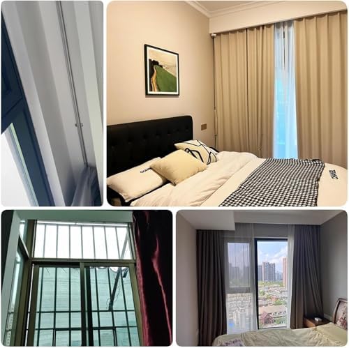 resistente con tecnología Silent Glide para separadores de habitaciones y tratamientos de ventanas, montado en la pared