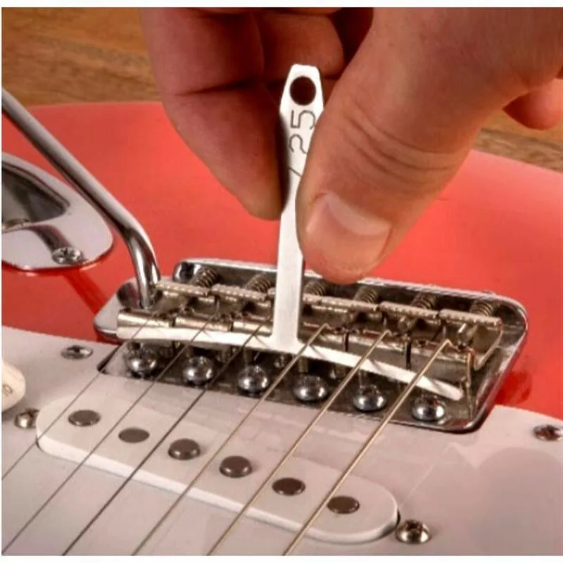 9pcs Guitar Spoke Gauge T-Shape Ruler Fingerboard Measure Luthier Tool Neck Frets Arc Adjustment Measure Caliper
