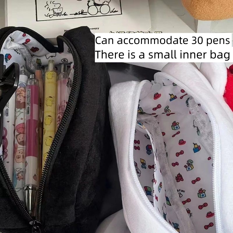 Hello Kitty Sanrio Pluszowa torba na długopisy Piórnik Cartoon Torba do przechowywania artykułów piśmiennych o dużej pojemności