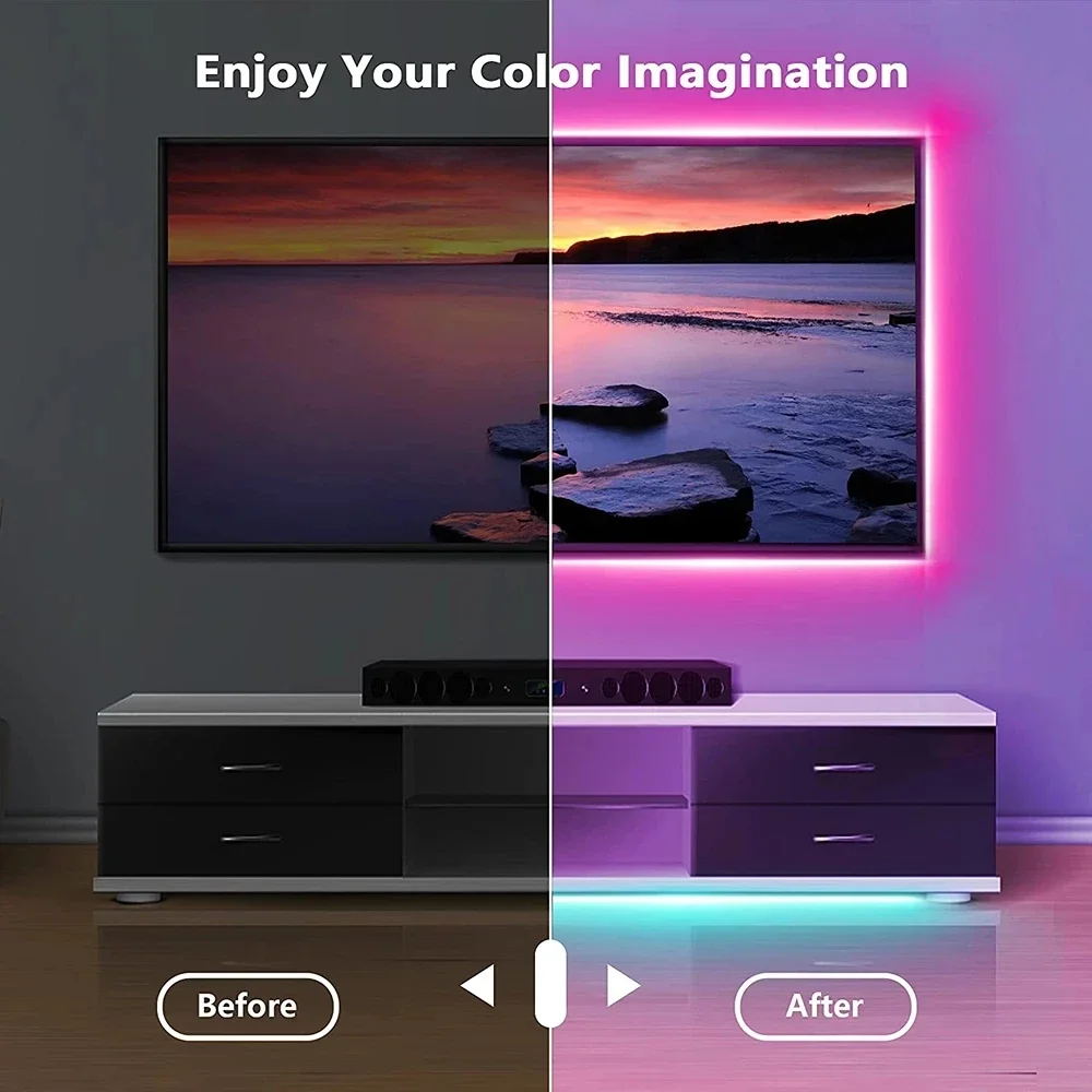 Bluetooth RGB LED Strip for Room 10M 15M 20M 30M APP Touch Control Smart 5050 RGB Tape Flexible Ribbon USB Power TV Backlight