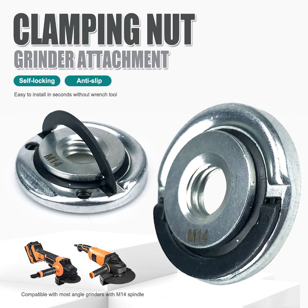 QUICK RELEASE FLANGE NUT M14 M10 ด้ายเครื่องบดมุม Release ล็อค NUT กดแผ่นสําหรับเครื่องบดมุมหนีบหน้าแปลน