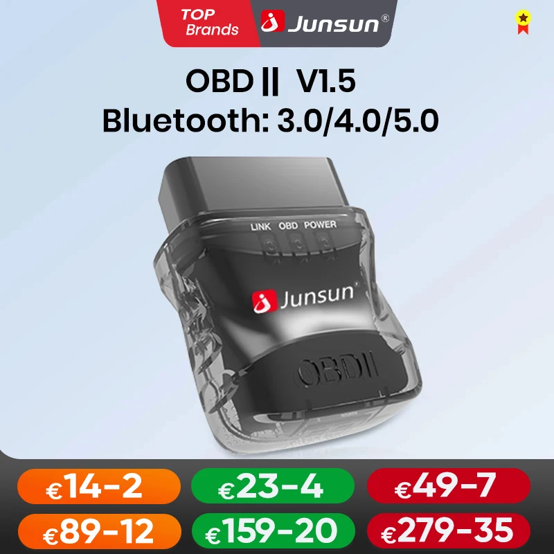 Junsun pour autoradio Scanner automatique mini ELM327 Bluetooth OBD2 adaptateur outil de Diagnostic de voiture outil de numérisation