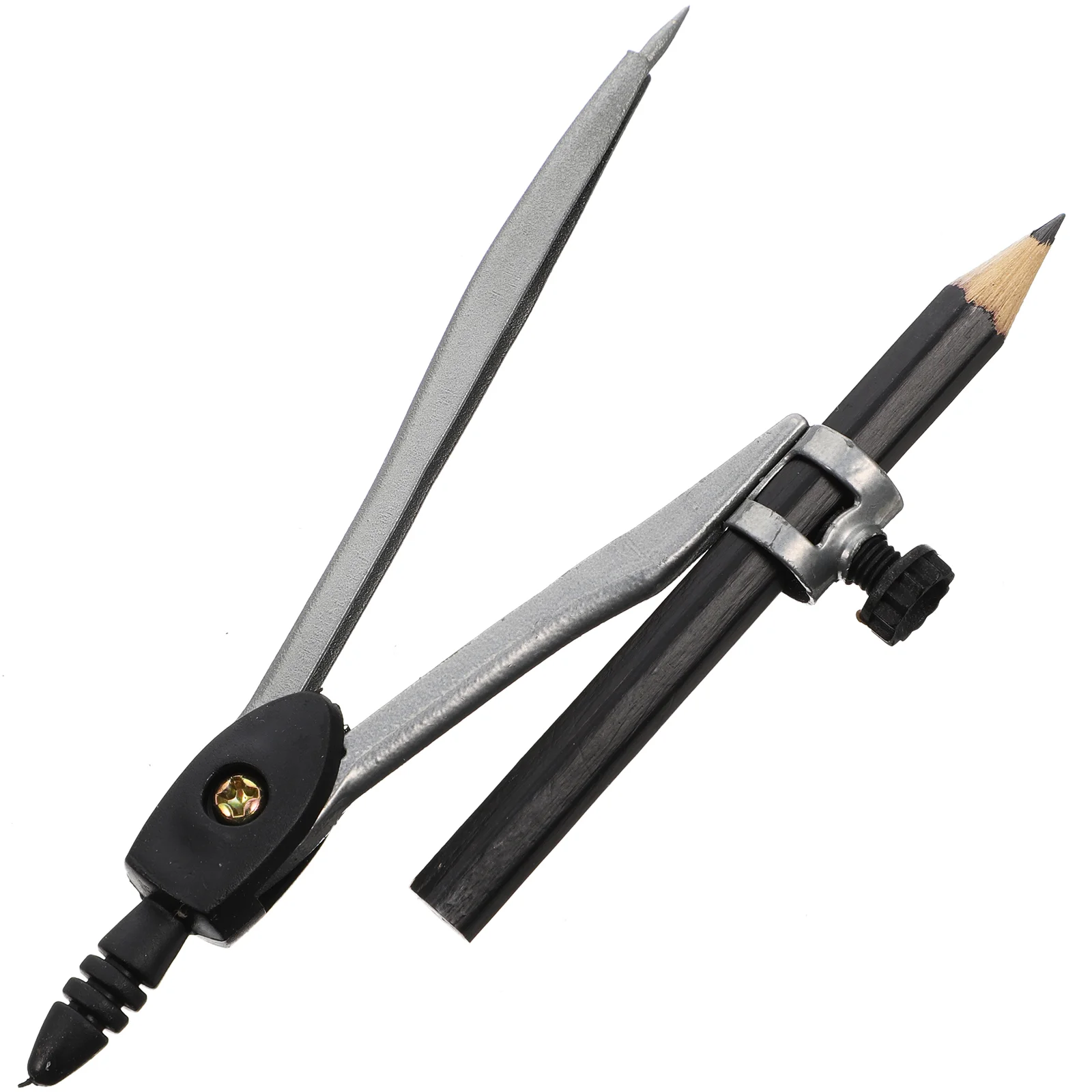 3pcs Precision Metal Drafting Compass With Pencil Holder Shiny Coating Screw Mount Geometry Tool For Office Workers Math Drawing