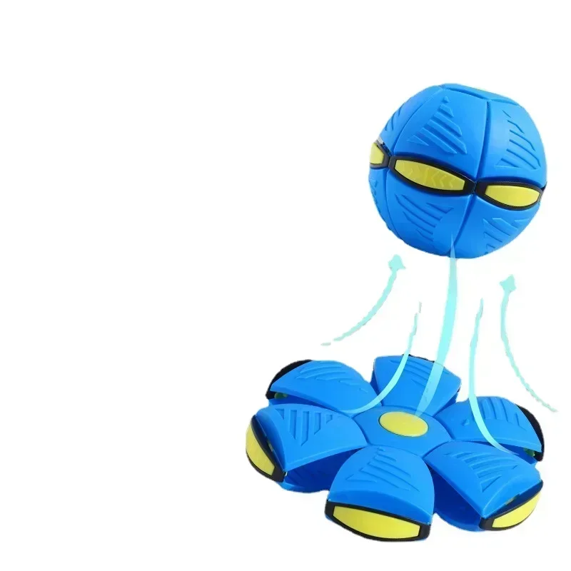 ของเล่นสุนัขของเล่นสนุกกลางแจ้งเด็กหญิง Flying Saucer Ball Magic Deformation UFO ไม่มีไฟ LED ของเล่น Decompression ของขวัญ
