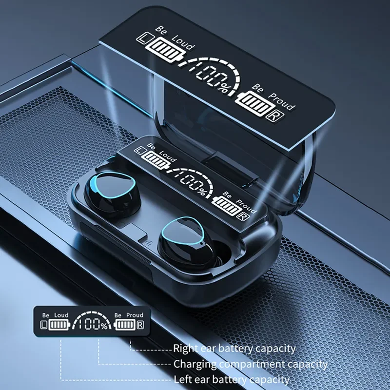 TWS bezprzewodowy zestaw słuchawkowy Bluetooth z skrzynka do ładowania do telefonu z redukcją szumów mikrofon słuchawki douszne słuchawki bezprzewodowe Bluetooth