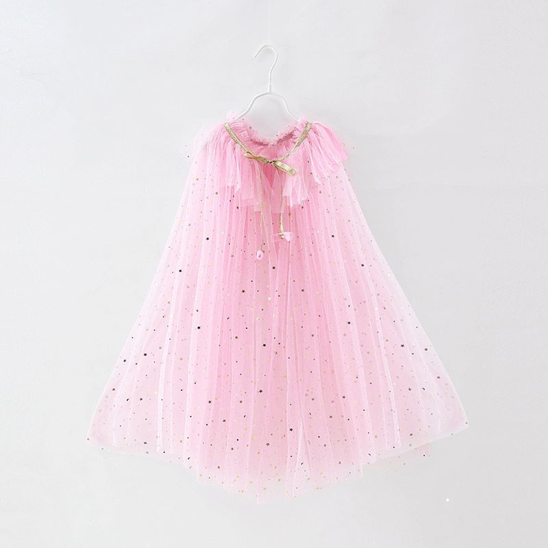 Zomer Meisje Prinses Feestaccessoires Mantel Sneeuwkoningin Elsa Anna Kostuum Cape Rapunzel Aurora Pailletten Tule Halloween Mantel