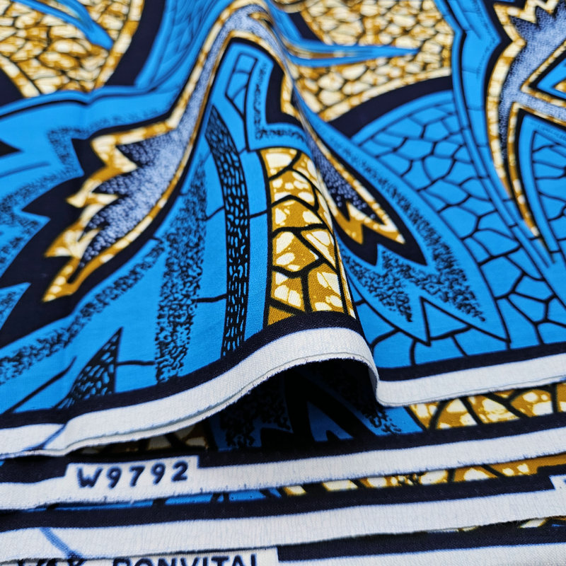 Seleção de tecido estampado em bloco de cera verdadeira cera holandesa 100% algodão têxtil, tecido batik nigeriano