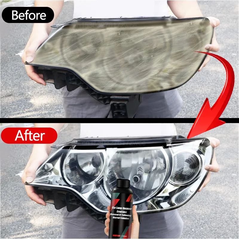 Líquido restaurador de luz de coche, eliminación de oxidación, suciedad, reparación de faros portátiles, líquido polaco para restauración de faros de coche