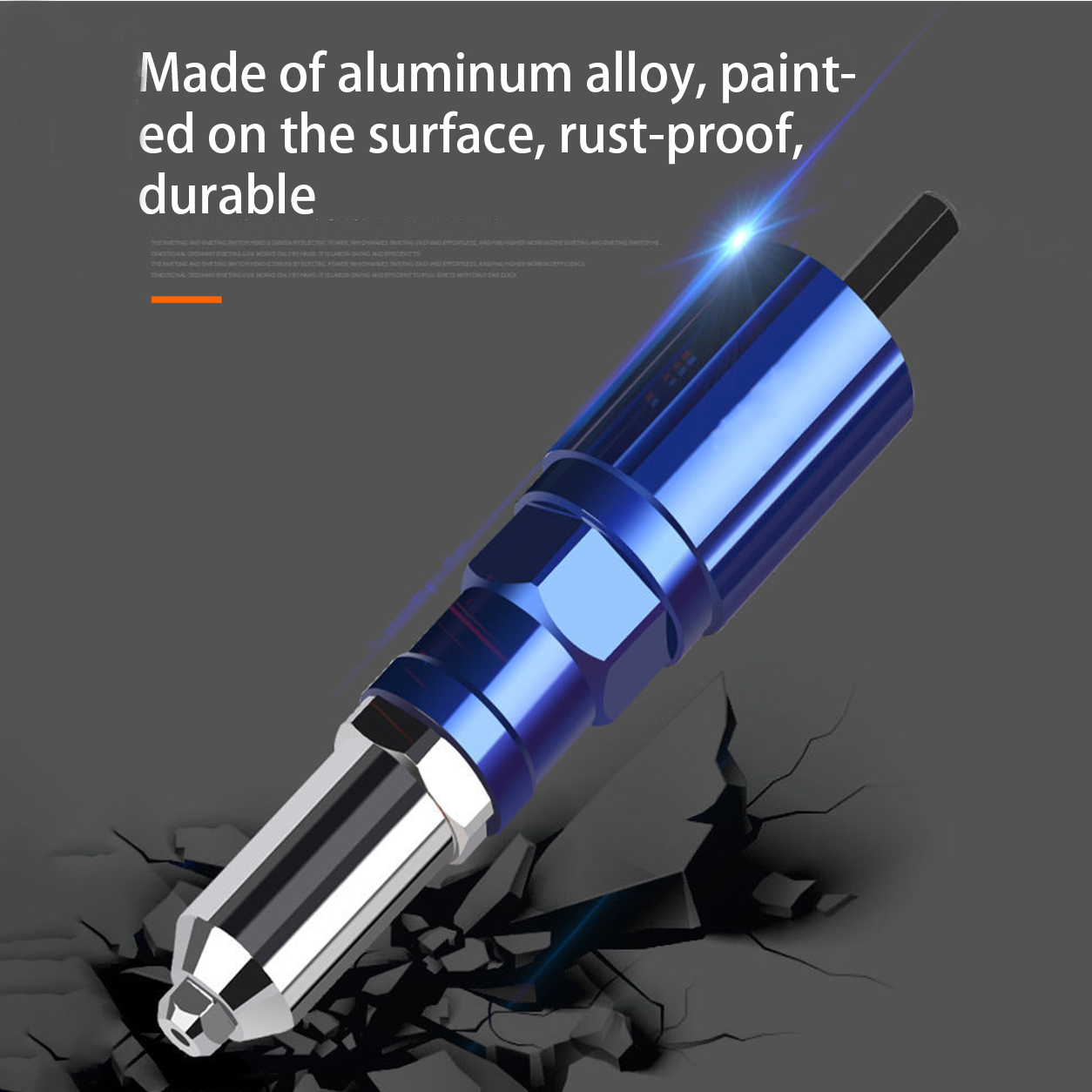 Elétrica Cordless Rivet Nut Gun, Adaptador de perfuração, Rebitando Tool, Insert Nut Aluminum Alloy, Pull Rivet Tools, 2.4mm-4.8mm, Novo