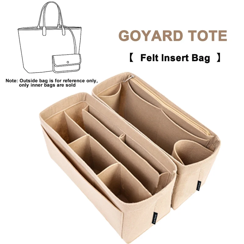 EverToner-organizador de inserción de fieltro para Goyard GM PM, Mini bolso de mano para mujer, bolso interior, bolsas con forro para cosméticos de viaje, moldeador