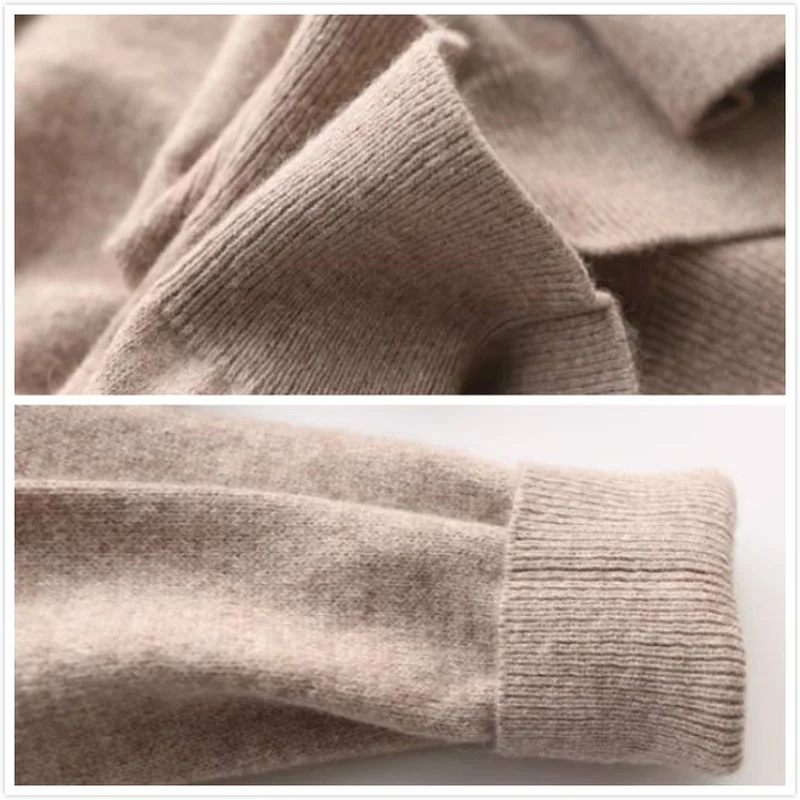 Herrenpullover aus 100 % reiner Wolle und Kaschmir, O-Ausschnitt-Pullover, Strickpullover, Herbst und Winter, neue Langarm-High-End-Pullover-Oberteile