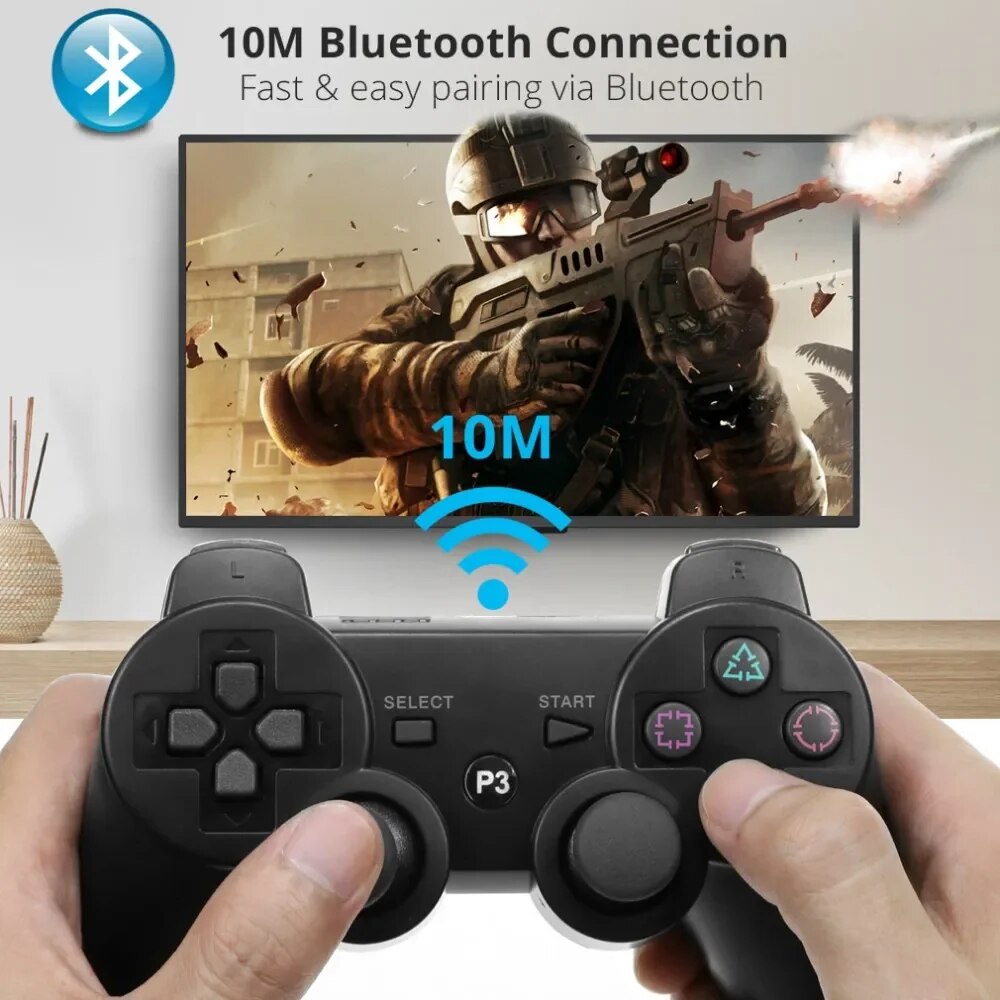 Controlador para Sony PS3 Super Slim PC Joystick Gamepad para Play Station 3 inalámbrico Bluetooth Joy Pad 6 ejes giroscopio doble vibración