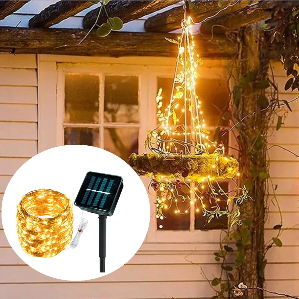 32m/22m/11m/7m Solar LED Licht Outdoor Girlande Lampe Garten Fee Licht string Wasserdichte Weihnachten Girlande Hof Dekoration Licht