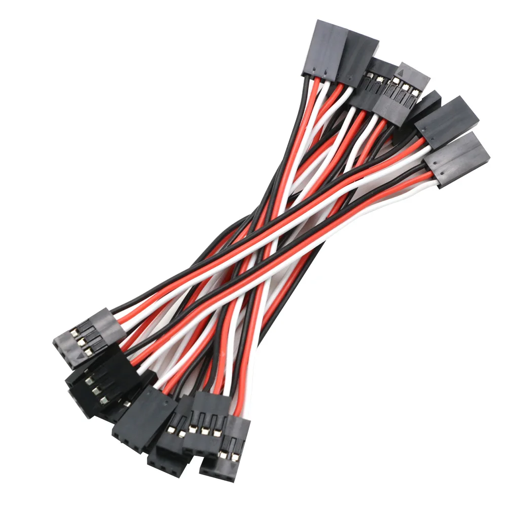 10 Chiếc 100Mm 150MM 200MM 300MM 500MM Servo Dây Nối Dài Đực Cho JR cắm Servo Nối Dài Đầu Dây Rút 10Cm