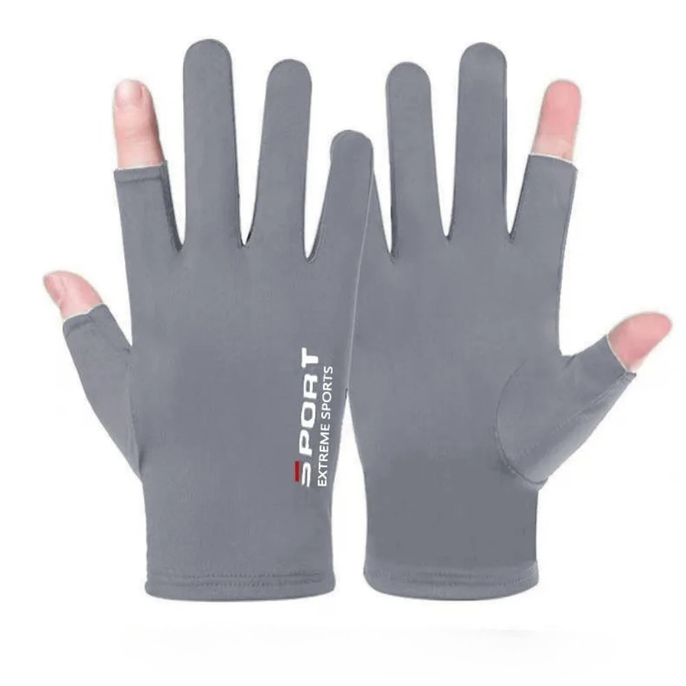 1 paio di guanti da pesca per sport all'aria aperta touch screen sottile equipaggiamento protettivo anti UV guanti da corsa per moto antiscivolo e traspiranti