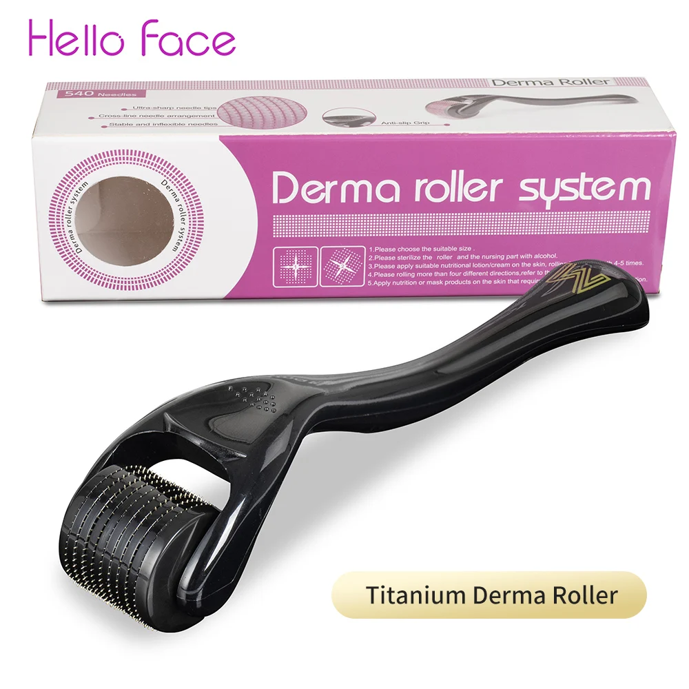 Micro Needle 0.25mm 540 Titanium Needles Derma Roller for Facial Body Hair Growth for Skin Care Beard Face Roll Tool