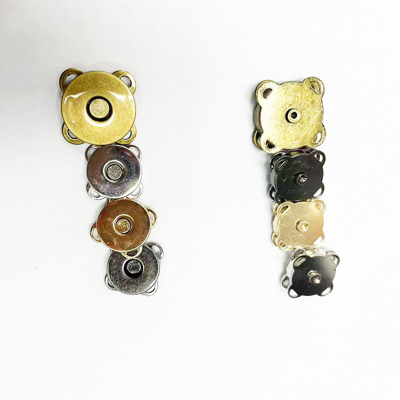 5Sets 14/18Mm Magnetische Naaiknop Voor Handtas Doek Diy Tas Duwen Dicht Gesp Reizen Een