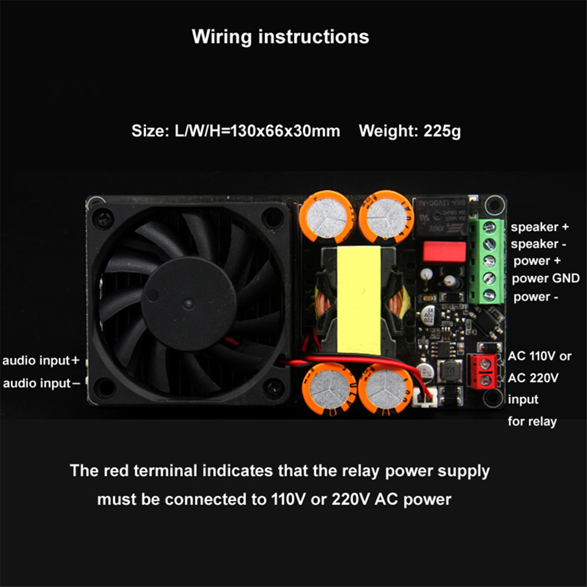 IRS2092ไฮไฟ1000W โมโนแชนเนลดิจิตอลคลาส D บอร์ด Power Amplifier subwoofer เวทีพร้อมรีเลย์ป้องกันลำโพง