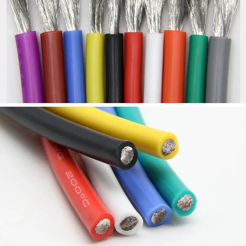 1M/5M Nhiệt Cáp 30 28 26 24 22 20 18 16 15 14 13 12 10 AWG Cực Mềm Dây Silicone Cao Nhiệt Độ Linh Hoạt Đồng