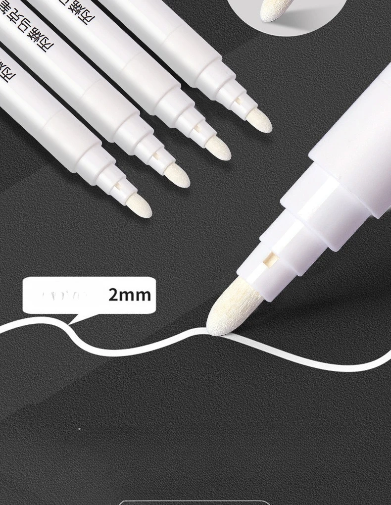 1/3/5 Uds. Marcador acrílico blanco específico para estudiantes para dibujar, resaltar y pinceles de pintura de secado rápido a base de aceite