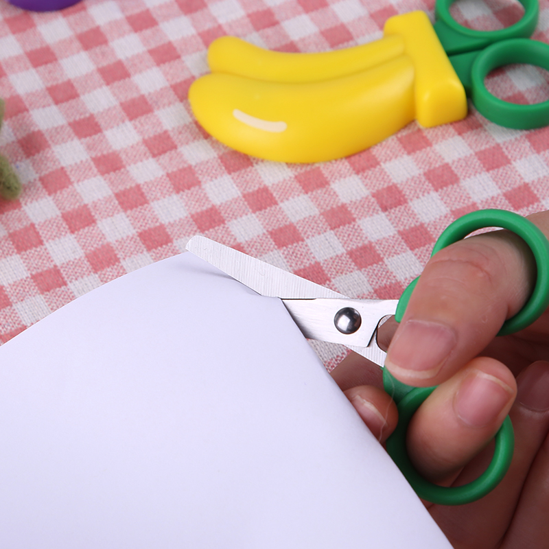 Fniiva 1pc crianças tesoura em forma de frutas tesoura de segurança para crianças diy artesanal ferramenta de corte de papel