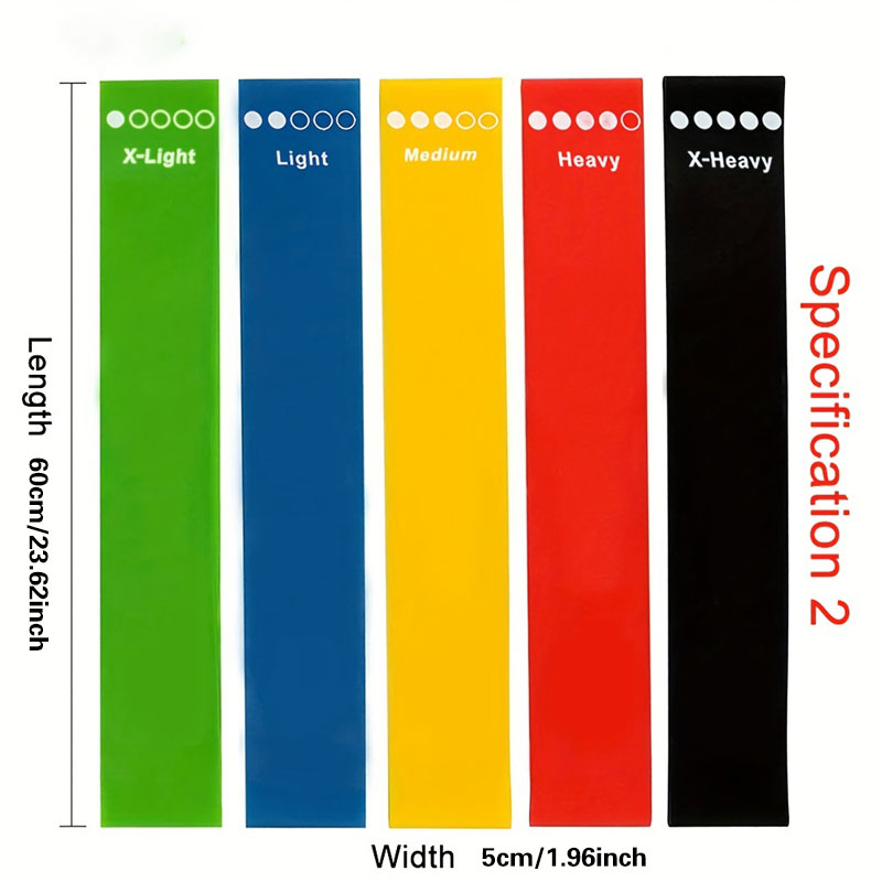 5 PC 피트니스 저항 링, TPE 소재 얇은 다리 및 엉덩이 피트니스 장비, 컬러 탄성 벨트 요가 용품, 필수
