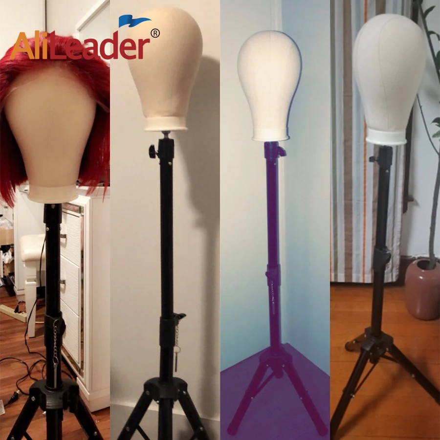 Alileader nuevo soporte para pelucas de 140Cm/64Cm, trípode para peluca con maniquí, cabeza de bloque de lienzo, trípode ajustable, kit para hacer peluca, regalo TPins