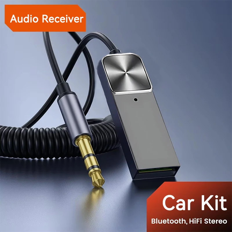 Nieuwe upgrades Bluetooth 5.5 autokit AUX audio-ontvanger USB naar 3,5 mm Hifi stereo muziek navigatie handsfree met microfoon draadloze adapter verzenden