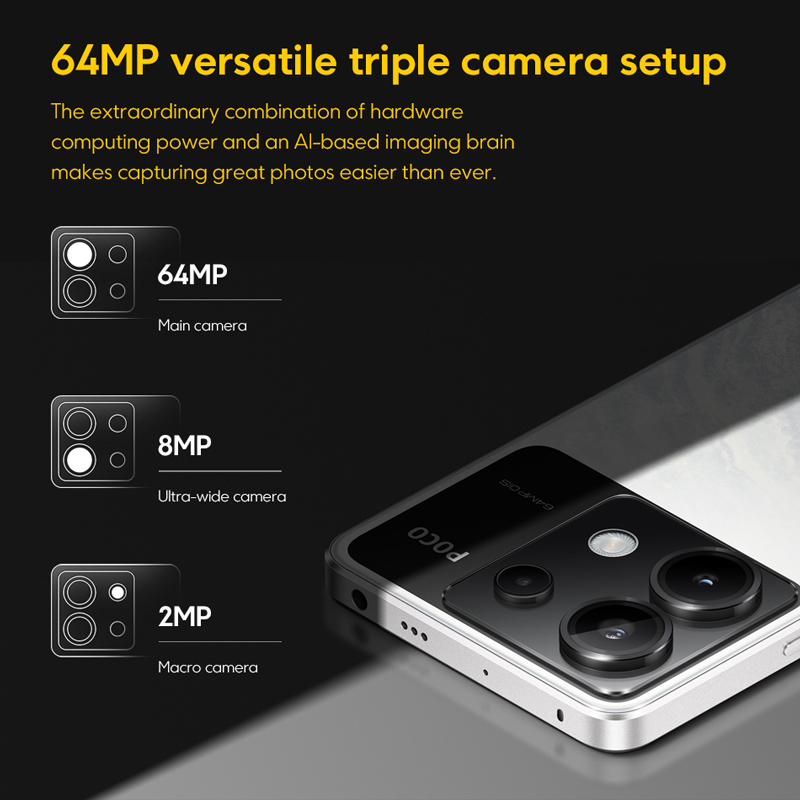 worldpocoX 65 GSmartphone 1.5 K 120 HzAMOLED 64 MP กล้องหลัก 5100 mAh 67 W เทอร์โบชาร์จ Snapdragon 7 sGen 2 MIUI 14