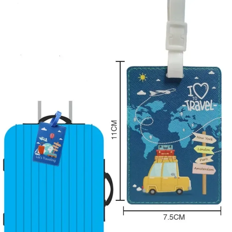 PU Koffer ID Adresse Halter Gepäck Boarding Tag Tragbare Label Kreative Reise Hohe Qualität Reise Zubehör Gepäck Tag