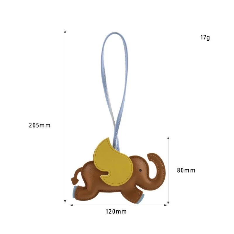 여성용 플라잉 윙 코끼리 키 체인, PU 가죽 행어 펜던트 장식, 가방용 자동차 열쇠 고리 액세서리 선물, 2025 16 색