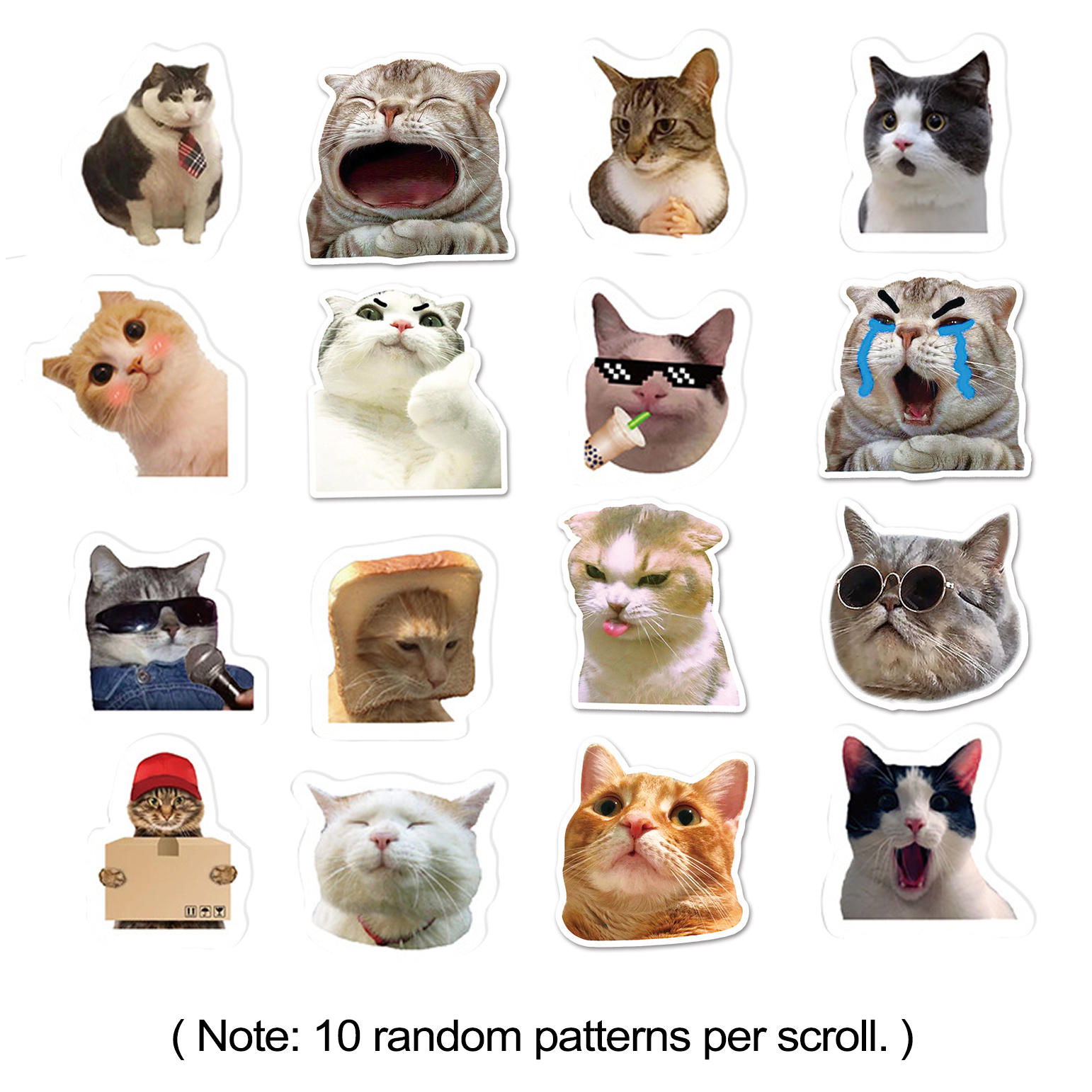 Autocollants de mème de chat de bande dessinée pour la décoration de pièce d'irritation, autocollants d'encouragement, récompense scolaire, étudiant, enseignant, 500 pièces