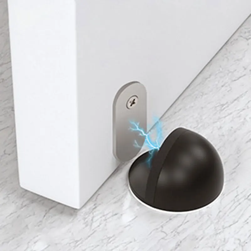 1 ~ 5PCS สแตนเลสสตีลแม่เหล็กประตู Punch-ฟรีประตู Touch แม่เหล็กดูดยาง Semi-circle anti-collision ประตูหยุด