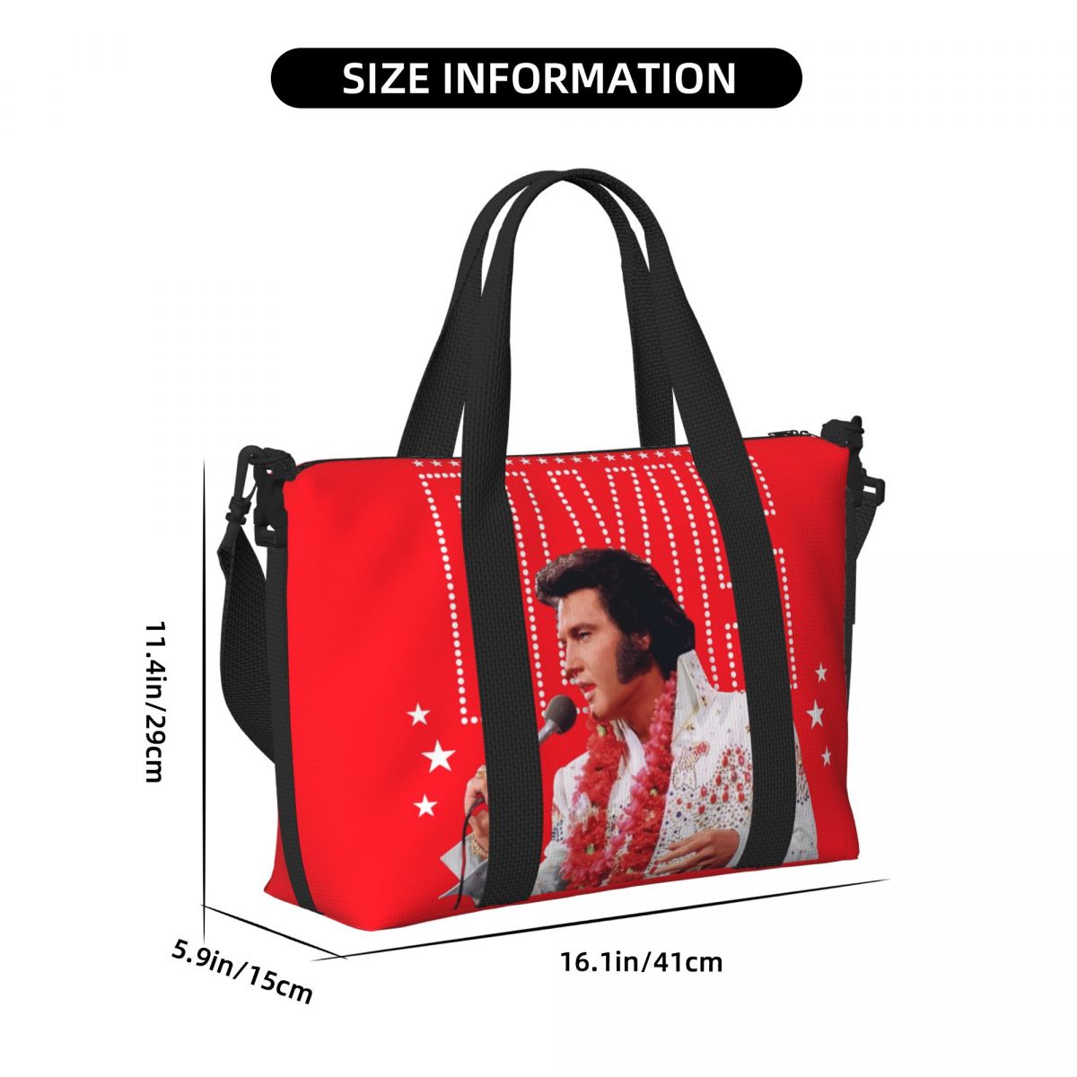 Custom Elvis และ Rock King Tote กระเป๋าผู้หญิงขนาดใหญ่ความจุนักร้องอเมริกันนักแสดง Gym Beach กระเป๋าเดินทางไหล่