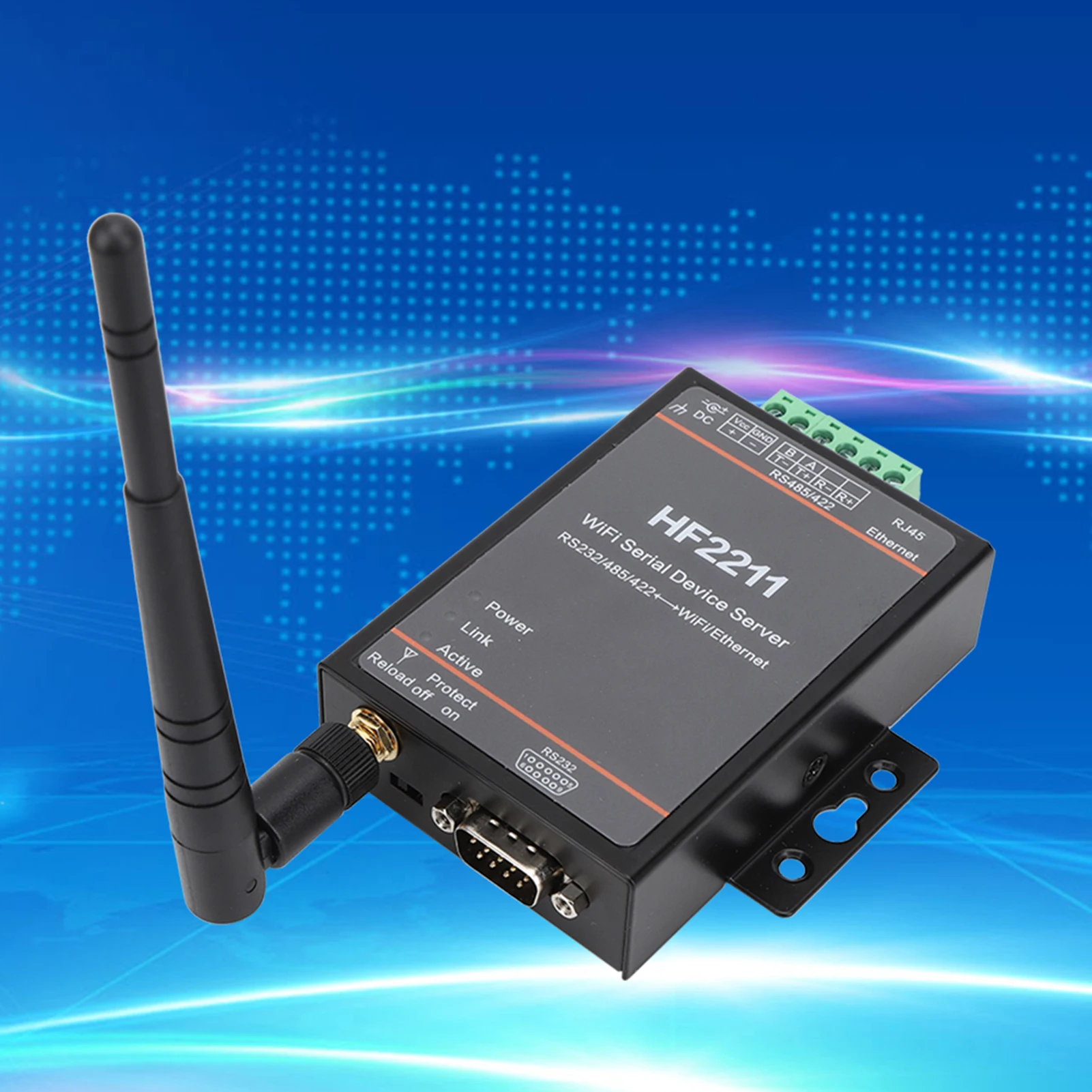 HF2211 Serieller Server RS232/485/422 zu WIFI & Ethernet DTU Netzwerkkommunikation 5-36 VDC HF2211 Ethernet-Konvertermodul