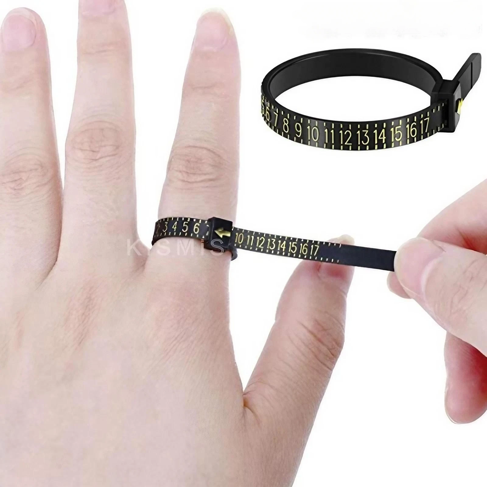 KISMIS 1PC ホワイト/ブラック米国/EU サイズ結婚指輪バンドリングサイザー測定本物のテスター指ゲージジュエリーアクセサリーツール