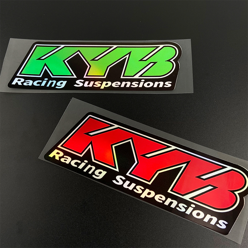 2 個レーシングサスペンションオートバイステッカー Kyb フォークサスペンションビニールデカールヤマハホンダスズキ Ktm カワサキベネリ