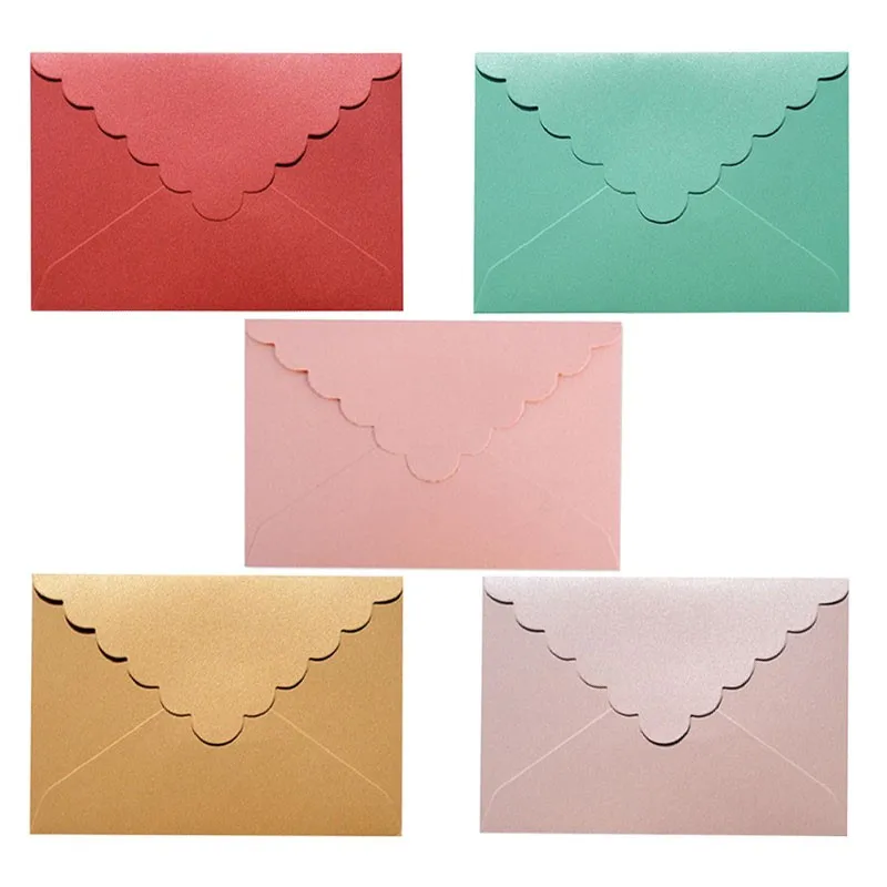 10 ชิ้นของขวัญหน้าต่างซองจดหมายจดหมายหยัก Pearly สามเหลี่ยมเชิญงานแต่งงานเครื่องเขียน Party พิธีของขวัญ 11*16 เซนติเมตร