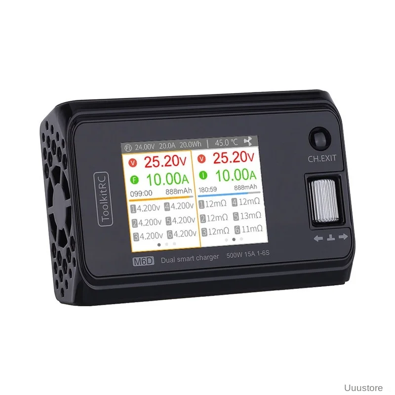 ToolkitRC – MINI chargeur intelligent M6D V3 500W 15A DC, double canal, pour batterie Lipo 1-6S, modèle FPV, pièce de rechange, remplacement M8