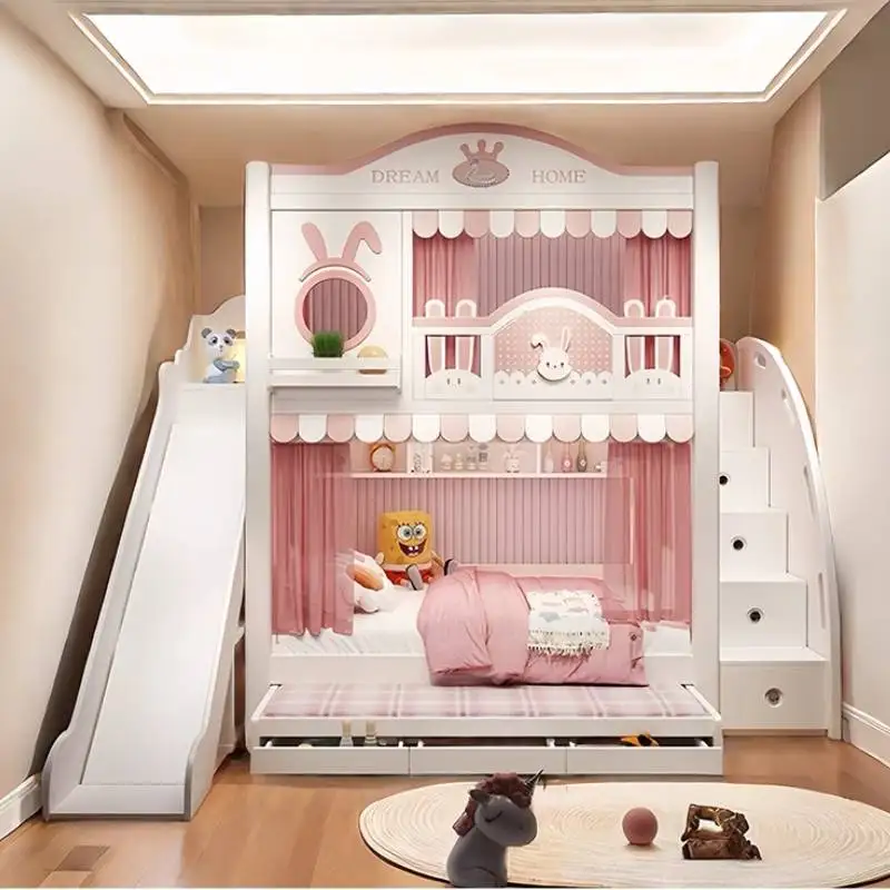 ตกแต่งเก็บเตียงเด็กออกแบบโมเดิร์นเตียงเด็กเตียงไม้ญี่ปุ่นสีขาว Lit Cabane Enfant เฟอร์นิเจอร์สําหรับ Home