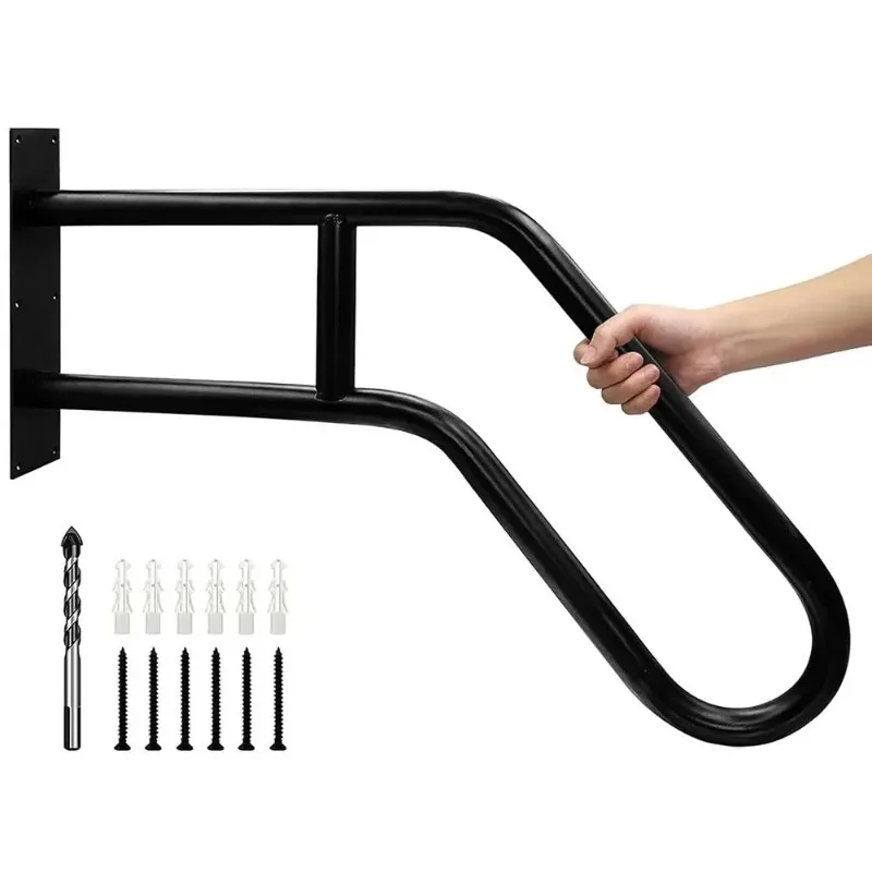 Industrial Minimalist Steel Stair Handrail - Non-Slip Safety Railing for Elderly, Modern Step Guard & Vacation Rentals